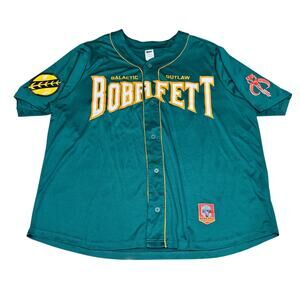 Disney Star Wars Boba Fett Baseball Jersey, Galactic Outlaw Darth Vader, mens 3X